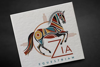 do equine massage works ranch or equestrian farm logo