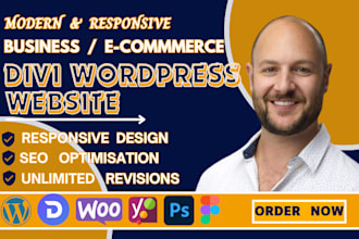 build, redesign responsive wordpress business website with divi theme builder