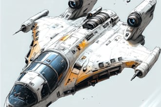 design spaceship, sci fi illustration and sci fi art