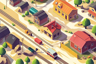 draw a unique vector or isometric map