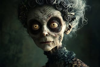 create a fantasy horror and fantasy horror character art