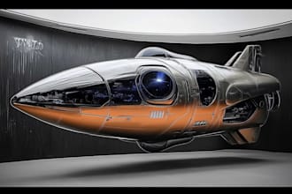 design a spaceship, sci fi illustration and sci fi art