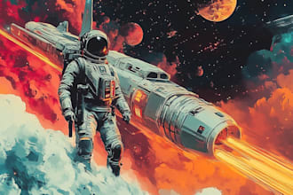 draw sci fi art, spaceship and illustration for you