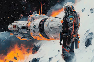 design a spaceship, sci fi illustration and sci fi art