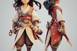 make 2d game character for game art