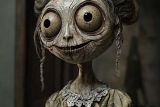 make a amazing dark art, horror charater illustration