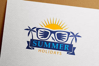 do beauty beach surfing summer pool spa logo