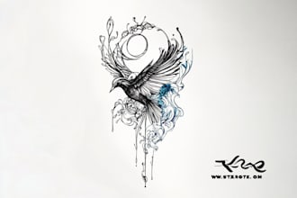 minimalist unique tattoo sketch, sleeve tattoo design