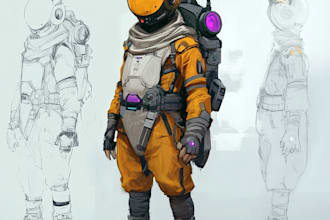do sci fi or cyberpunk character concept art