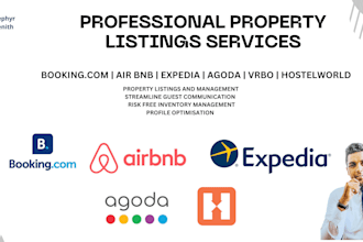 create your property listing on booking com airbnb, vrbo, agoda, expedia