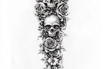 create a tattoo design for leg sleeve