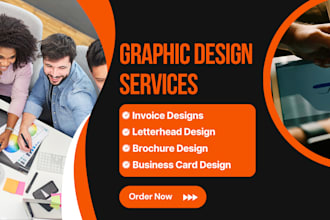 invoice design, letterhead, brochure or business card design