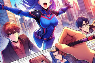 draw comic manga panel comic pages comic book cover graphic