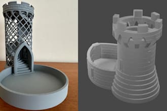 sculpt 3d dice tower dragon fantasy stl miniature tabletop for 3d printing