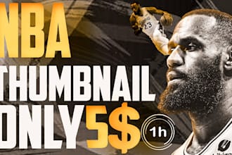 design nba or basketball youtube thumbnails