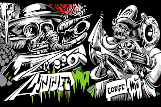do cannabis logo design or illustration in graffiti style