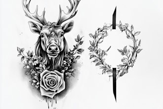 design a tattoo in black and white or in color