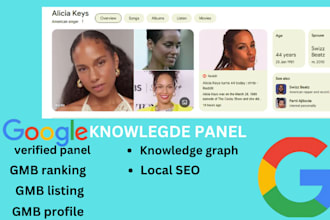 create you an outstanding and verified google knowledge panel