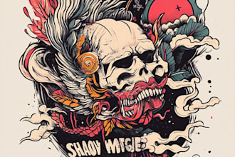 draw american traditional tattoo for your brand in 24 hours