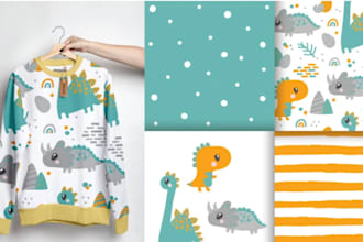 design cute baby kids animal seamless vector fabrics print babies pattern