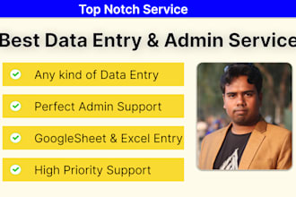 do professional data entry, admin support and virtual assistant
