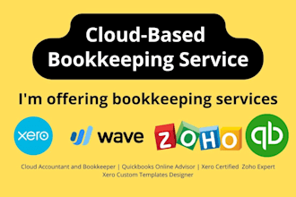 do bookkeeping in quickbooks online, xero, wave , ecommerce