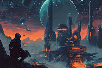 draw sci fi illustration and sci fi art