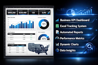 create custom excel dashboard and advanced KPI tracking system