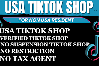 create USA tik  tok  agency account ads manager tiktok shop for non resident