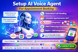 setup retellai voice agent for appointment booking  by zapier