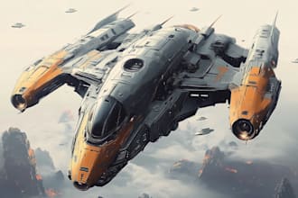 do sci fi art, spaceship and illustration for you