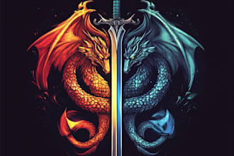make a fantasy, rpg, sci fi, steam, app animated game logo