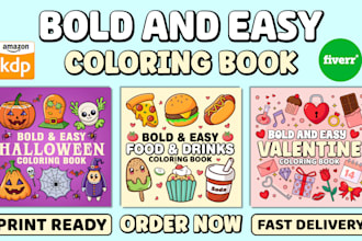 draw eye catching bold and easy coloring pages and cover for amazon KDP