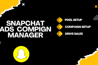 manage snapchat ads campaigns to drive sales, increase ROI, and optimize pixel