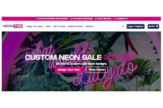 design neon shopify store, neon website neon sign neon shopify store, neon store