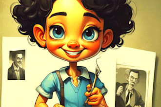 design a unique style cartoon character for you