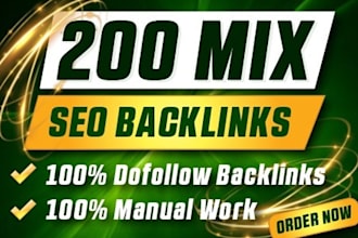 do 200 high authority SEO mix backlinks link building for google ranking