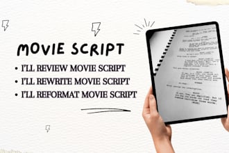 review movie script, rewrite screenplay, short movie script, feature film script