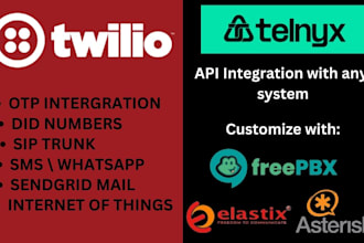 customize voip asterisk or freepbx with twilio, telnyx etc