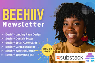 design beehiiv newsletter email template landing page automation website expert