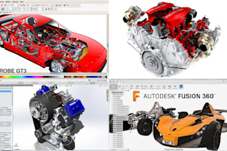design 2d 3d mechanical solidworks, product cad design, fusion 360 step stl file