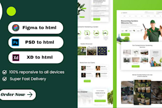convert figma to html, psd to html, xd to html or react js