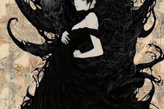 create dark art illustration