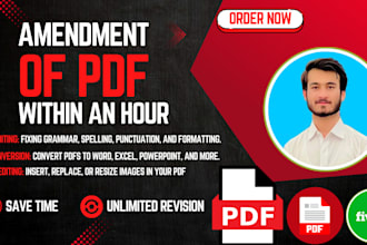 do PDF amendments and document formatting within 24 hour