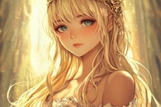draw a beautiful portrait of your oc in anime or manhwa style