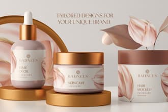 design stunning hair oil and beauty cosmetic logo, label, and packaging