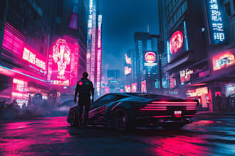 make a sci fi and science fiction futuristic city art