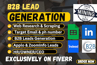 do highly targeted b2b lead generation, web research, email data