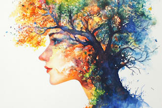 hand draw watercolor paintings