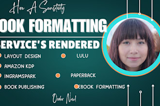 format and publish your book into amazon kdp ingramspark, lulu, paperback